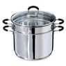 Lot marmite haute inox Rapid Cook avec couvercle et élément vapeur 26 cm 8,5 L Mathon - Mathon - 1