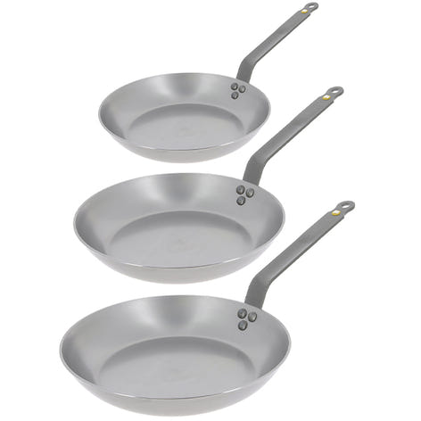 Lot 3 poêles acier Minéral B 20, 24 et 28 cm De Buyer - Mathon - 1
