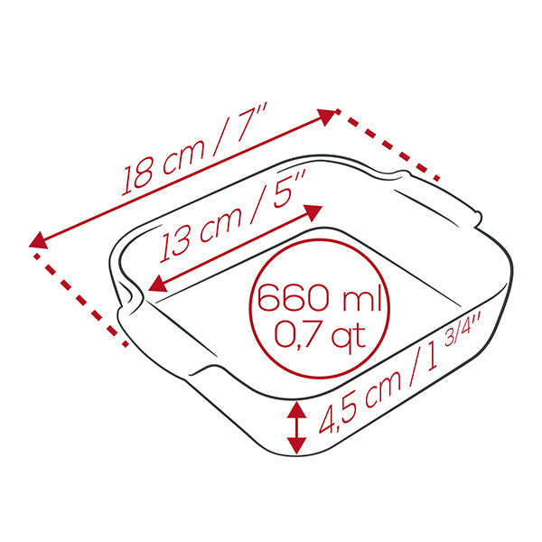 Plat à four céramique Appolia carré rouge 18 cm Peugeot - Mathon - 2