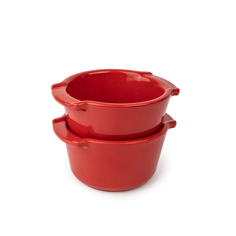 Set de 2 ramequins en céramique 11 cm Appolia rouge Peugeot - Mathon - 1