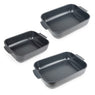 Lot de 3 plats à four céramique Appolia rectangulaires ardoise 25, 32 et 40 cm Peugeot - Mathon - 1