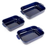 Lot de 3 plats à four céramique Appolia rectangulaires bleu 25, 32 et 40 cm Peugeot - Mathon - 1