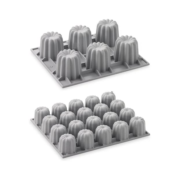 Lot de 2 Elastomoules canelés et mini-canelés De Buyer - Mathon - 1