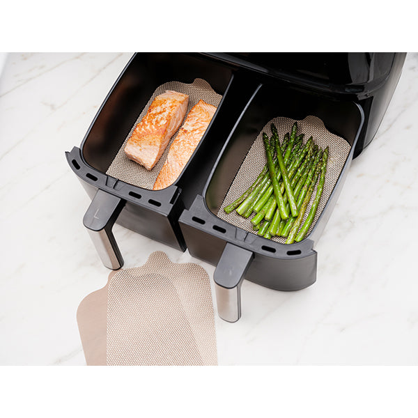 Set de feuilles de cuisson rectangulaires pour friteuses à air chaud double panier NoStik - Mathon - 3