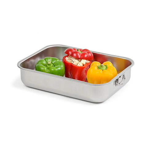 Plat à four rectangulaire en inox 34,5 x 25 cm Steel Pan - Mathon - 1