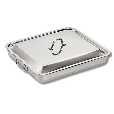Plat à four en inox avec couvercle 35 x 27 cm Inoxriv - Mathon - 2