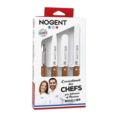 Coffret apéro 4 couteaux cerisier des bois  Nogent - Mathon - 1