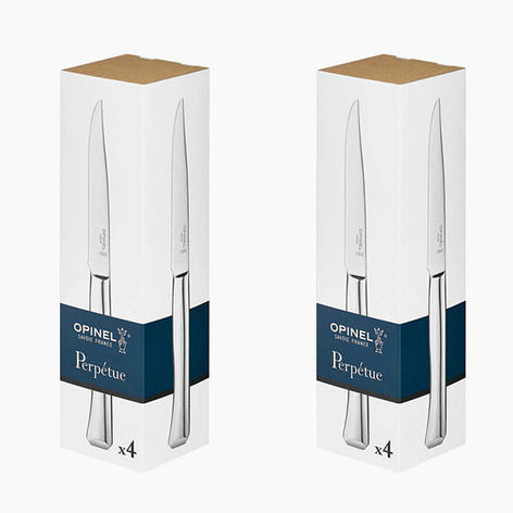 Lot de 2 coffrets de 4 couteaux Perpétue inox Opinel - Mathon - 1