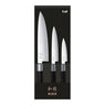 Set 3 couteaux 10 cm,15 cm, 20 cm Wasabi Black Kai - Mathon
