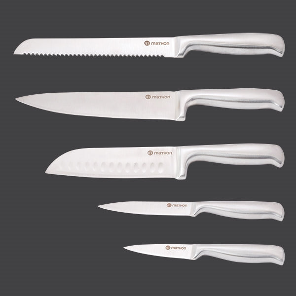 Set de 5 couteaux de cuisine en inox Mathon - Mathon - 3