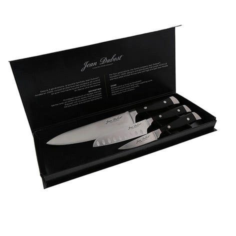 Coffret 3 couteaux de cuisine Massif inox de 9, 13 et 20 cm Jean Dubost - Mathon - 1