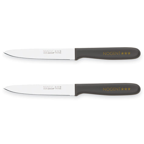 Lot de 2 couteaux à tomate Classic 11 cm taupe Nogent - Mathon
