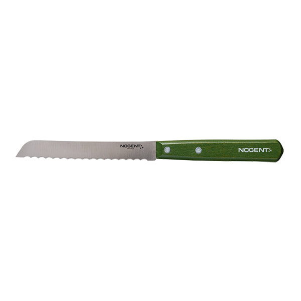 Couteau à pain lame crantée 11 cm bois de charme kaki Iconic Nogent - Mathon