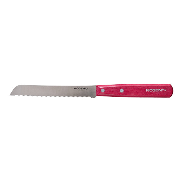 Couteau à pain lame crantée 11 cm bois de charme framboise Iconic Nogent - Mathon