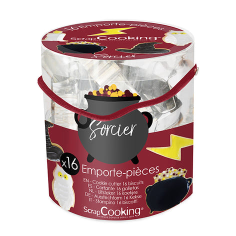 Seau de 16 emporte-pièces Sorcier Scrapcooking - Mathon - 2