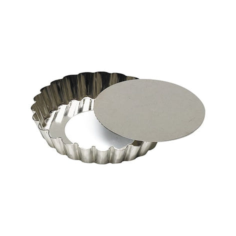 Moule à tartelette fond amovible 12 cm en fer blanc Gobel - Mathon