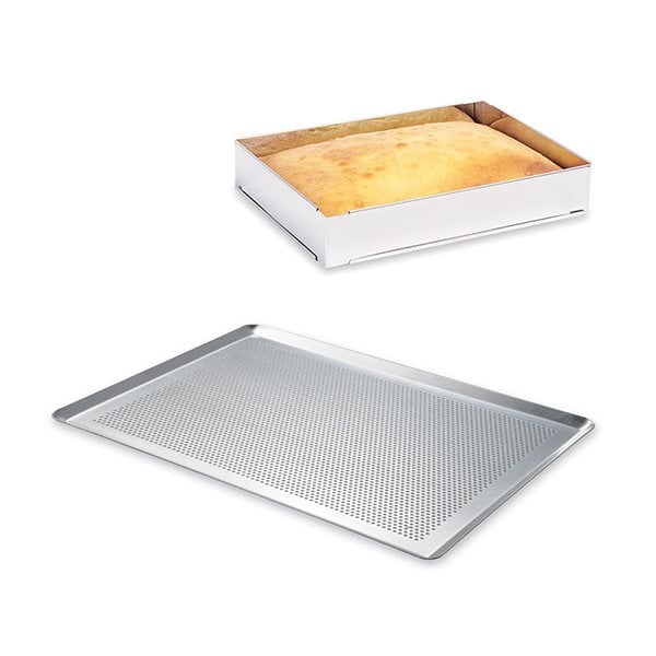 Lot plaque à pâtisserie perforée 40 cm + rectangle à gâteau extensible Mathon - Mathon - 1