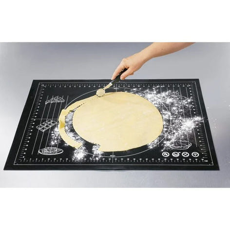 Lot tapis de pâtisserie multi-diamètres et rouleau anti-adhérent 45 cm Mathon - Mathon - 2