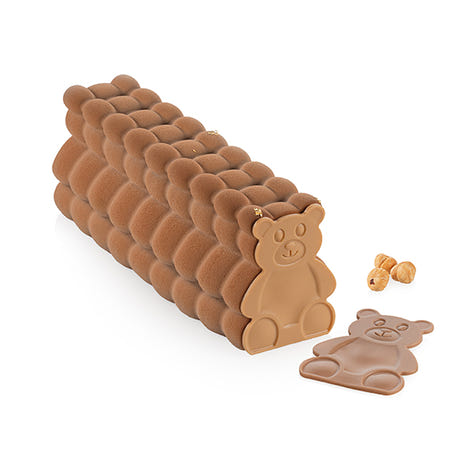 Moule à bûche Peluche en silicone avec moule déco Easy Choc 1,12 L Silikomart - Mathon - 1