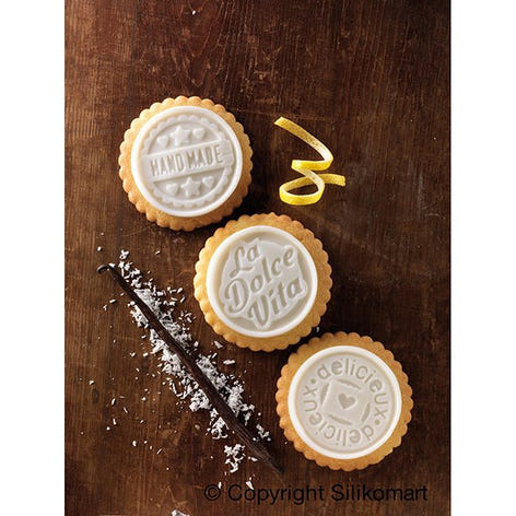 Kit moule en silicone pour biscuits ronds au chocolat Dolce Vita Silikomart - Mathon - 1