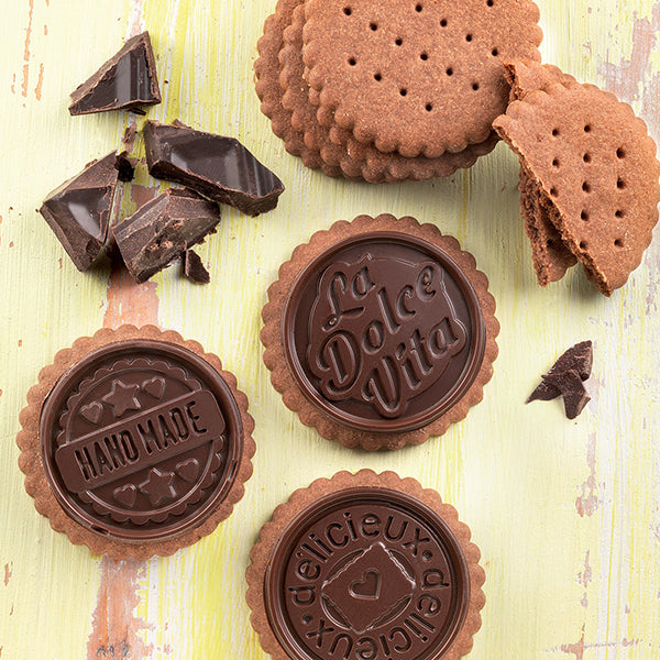 Kit moule en silicone pour biscuits ronds au chocolat Dolce Vita Silikomart - Mathon - 5