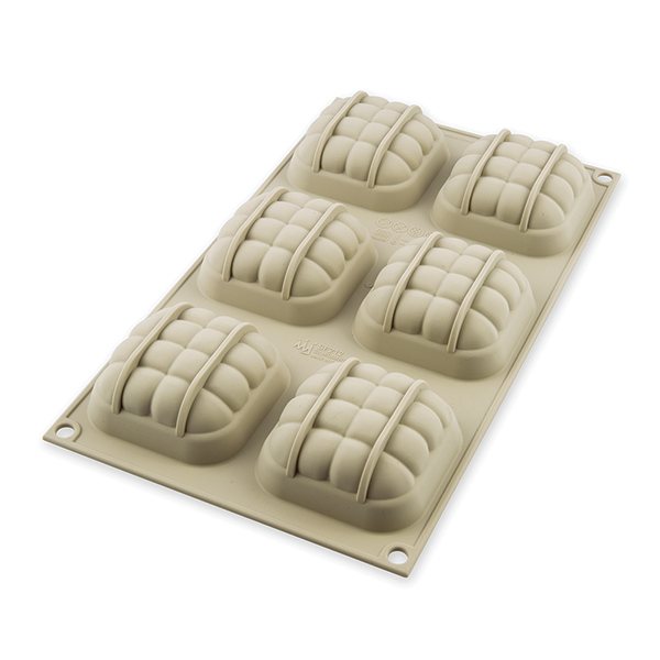 Moule silicone 6 Mini gâteaux Elegenza texture matelassée Silikomart - Mathon - 3