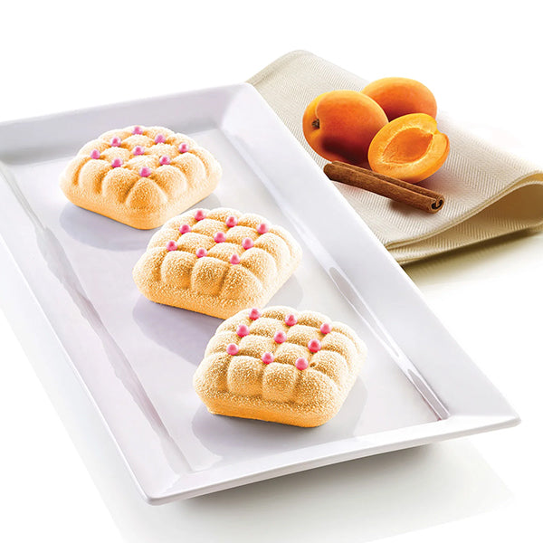 Moule silicone 6 Mini gâteaux Elegenza texture matelassée Silikomart - Mathon - 4