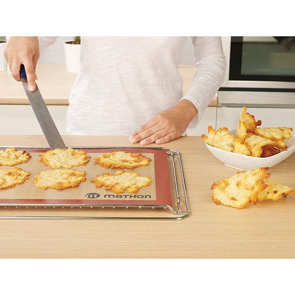 Lot Plaque à pâtisserie perforée 40 cm et tapis de cuisson pro Mathon - Mathon - 5