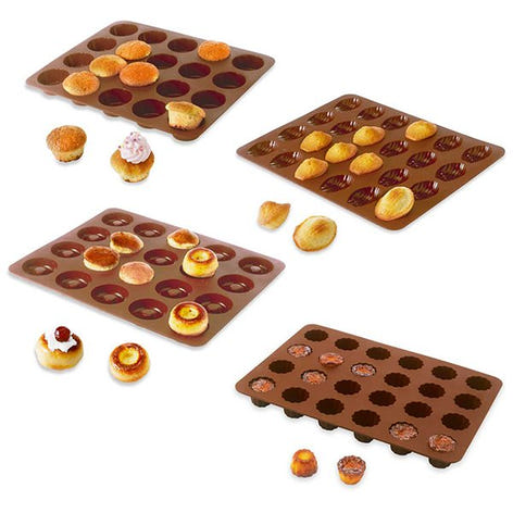 Lot assortiment 4 mini pâtisseries: mini savarins, muffins, canelés et madeleines Mathon - Mathon
