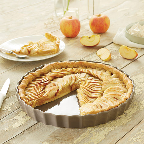 Moule à tarte en céramique 27 cm taupe Mathon - Mathon - 1
