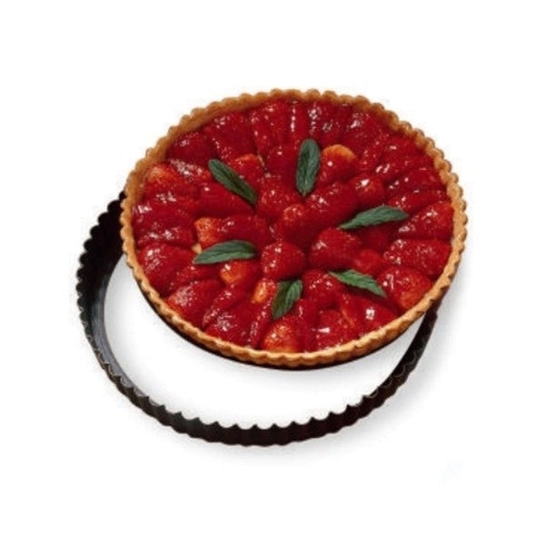 Moule à tarte amovible acier revêtu antiadhérent bords cannelés 28 cm Mathon - Mathon - 1