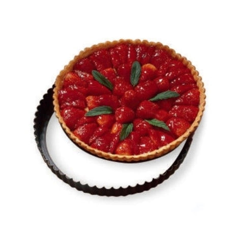 Moule à tarte amovible acier revêtu antiadhérent bords cannelés 28 cm Mathon - Mathon - 1