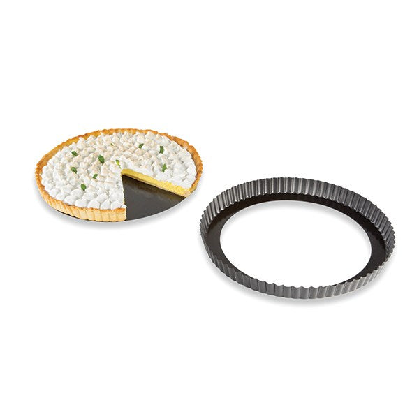Moule à tarte amovible acier revêtu antiadhérent bords cannelés 28 cm Mathon - Mathon - 2