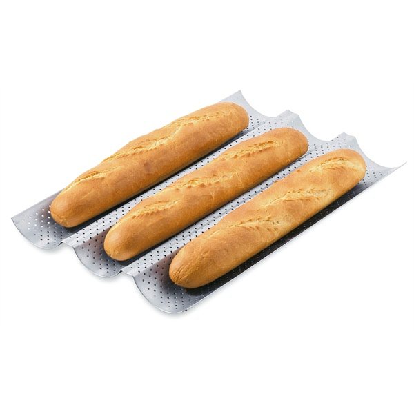 Plaque 3 baguettes perforée avec revêtement anti-adhésif Patisse - Mathon - 1