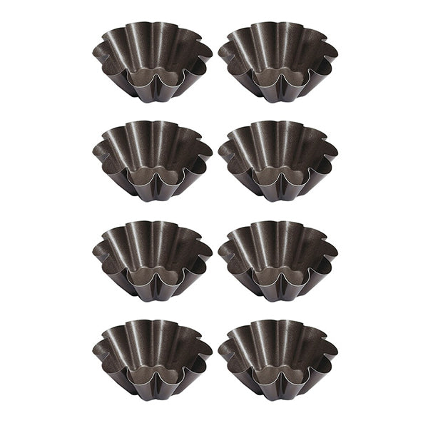 Lot de 8 moules à briochettes individuels 8cm Gobel - Mathon - 1
