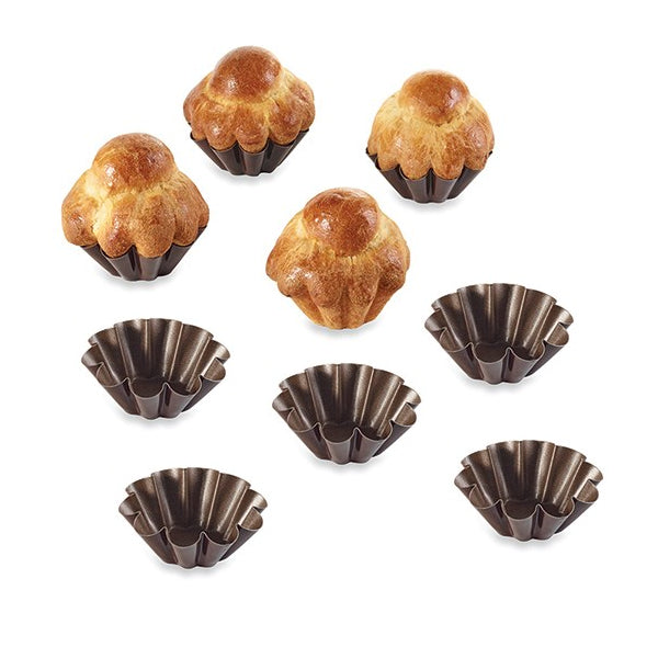 Lot de 8 moules à briochettes individuels 8cm Gobel - Mathon - 3