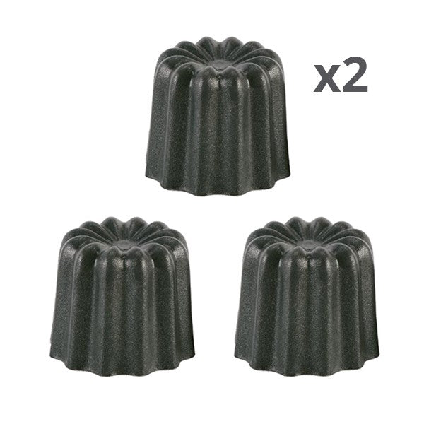Lot de 6 moules à canelés en aluminium anti-adhésif 5,5 cm Patisse - Mathon