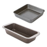 Lot moule à manqué carré 23 cm et moule à cake 25 cm acier revêtement antiadhérent Mathon - Mathon - 2