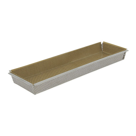Moule rectangulaire amovible inox perforé 35 cm et feuille de cuisson antiadhésive De Buyer - Mathon - 1