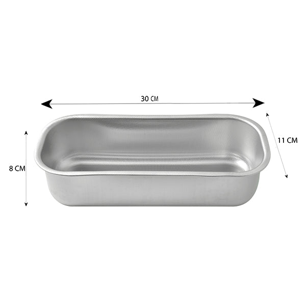 Lot moule à cake rectangulaire 30 cm et moule à tarte rond 28 cm en acier inoxydable  Steel Pan - Mathon - 5