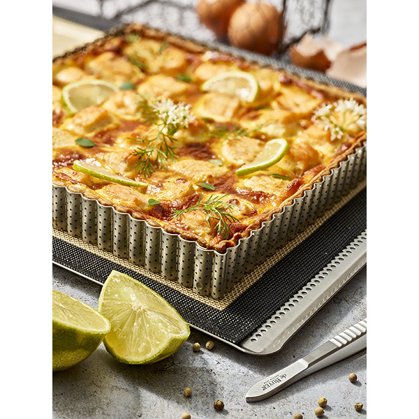 Cercle à tarte perforé carré cannelé 23 cm De Buyer - Mathon - 2