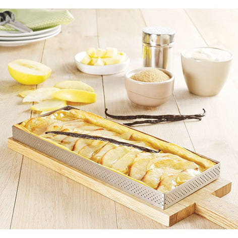 Cadre à tarte perforé rectangle 28 x 11 cm De Buyer - Mathon - 1