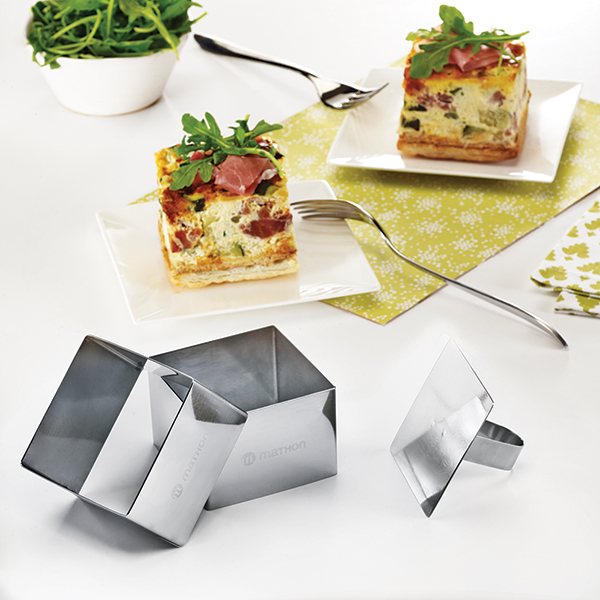 Set de 2 emporte pièces carrés en inox avec poussoir Mathon - Mathon - 2