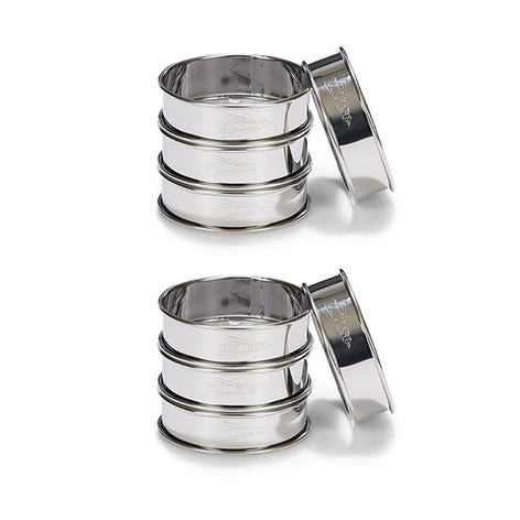 Lot de 8 cercles à tartes en inox 8cm Patisse - Mathon