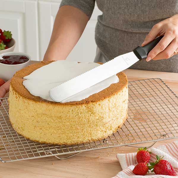 Lot couteau à génoise spatule à glaçage et cercle à trancher extensible inox Mathon - Mathon - 3