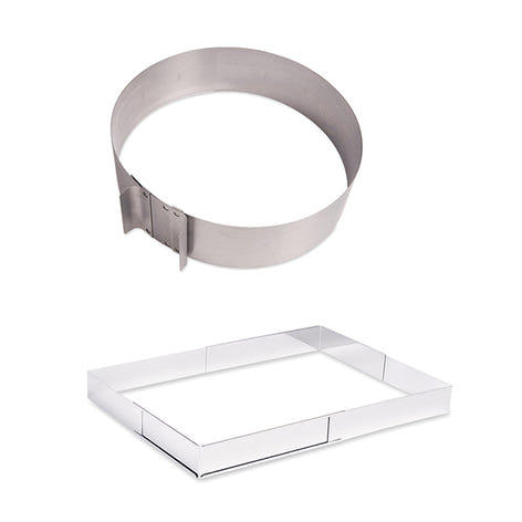 Lot cercle et rectangle à gâteau extensibles Mathon - Mathon - 1