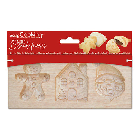 Moule bois biscuits fourrés Noël Scrapcooking - Mathon - 1