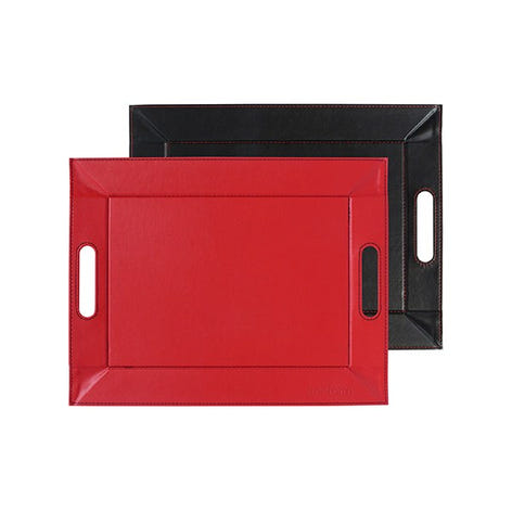 Plateau bicolore réversible noir et rouge 45 cm FreeForm - Mathon - 1