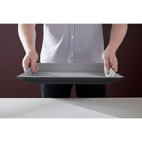 Plateau réversible bicolore noir et gris 55 cm FreeForm - Mathon - 2