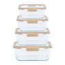 4 boîtes de conservation sous vide 460 ml, 800 ml, 1200 ml et 1900 ml et pompe sous vide  Pebbly - Mathon - 1
